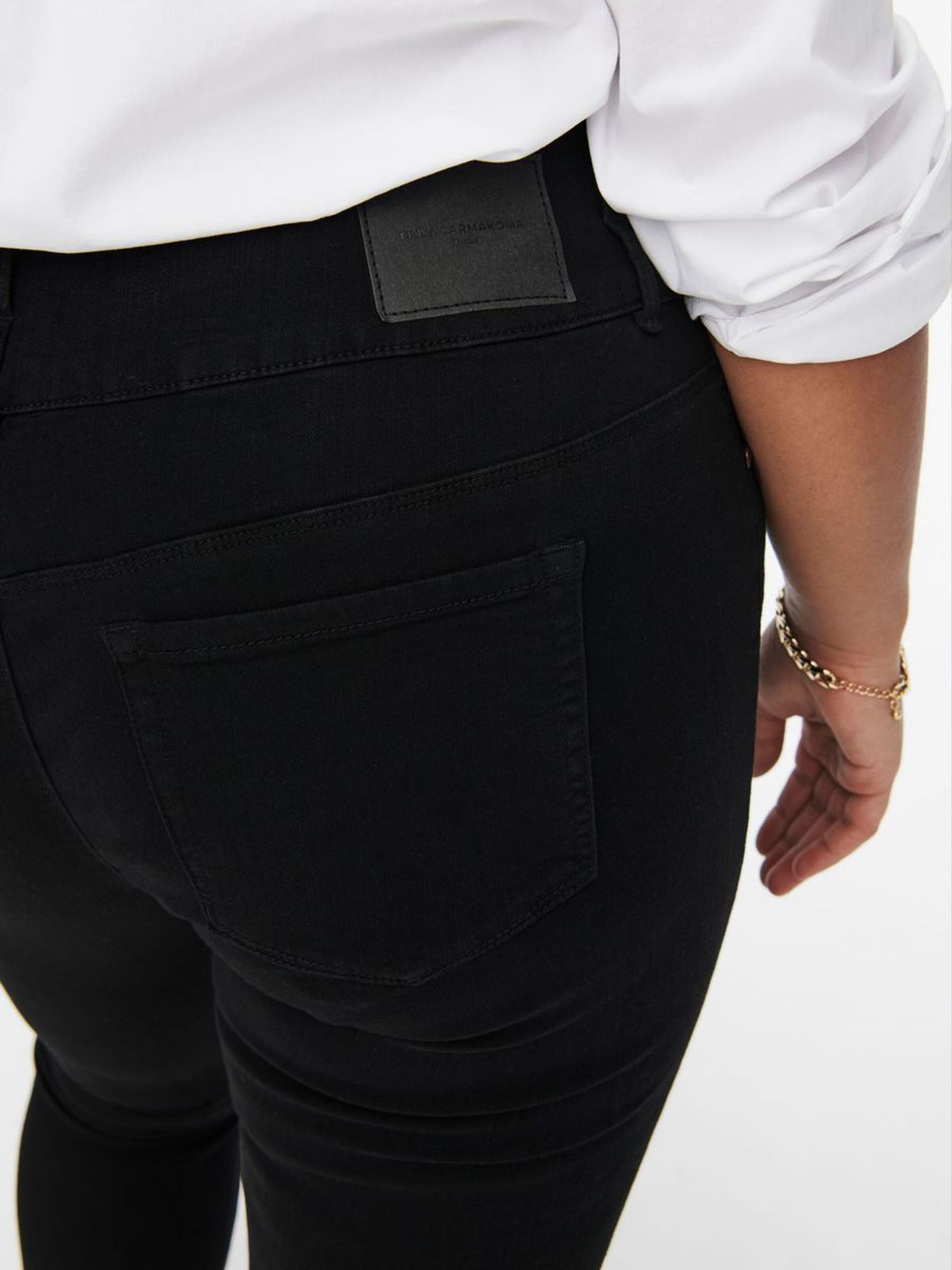 ONLY CARMAKOMA Skinny-fit-Jeans Skinny Stretch Jeans Curvy Plus Size Denim CARANNA Übergröße (1-tlg) CARANNA HW SK ANK JEANS BLACK