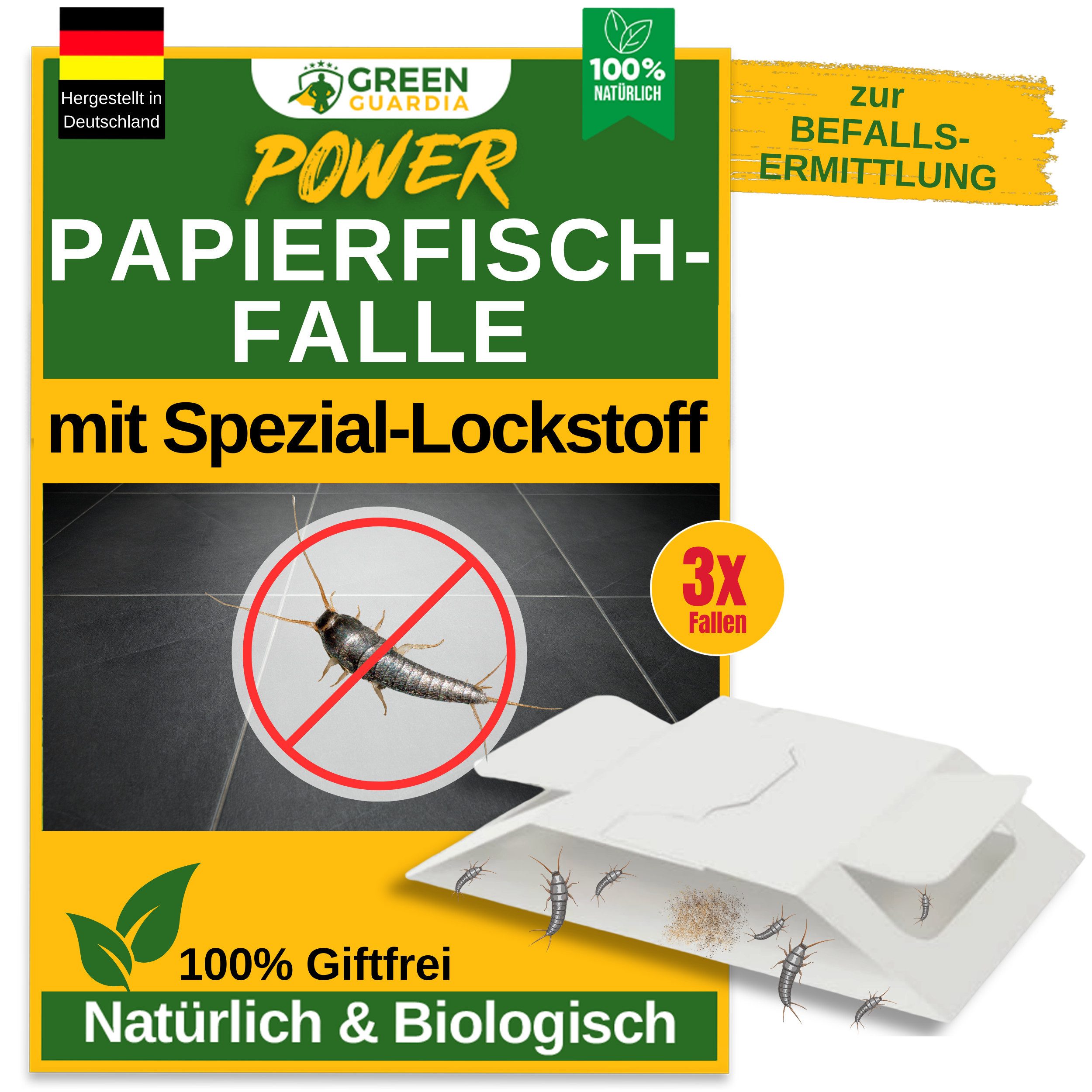 Insektenvernichter Papierfischfalle mit Spezial-Lockstoff - insektizidfrei
