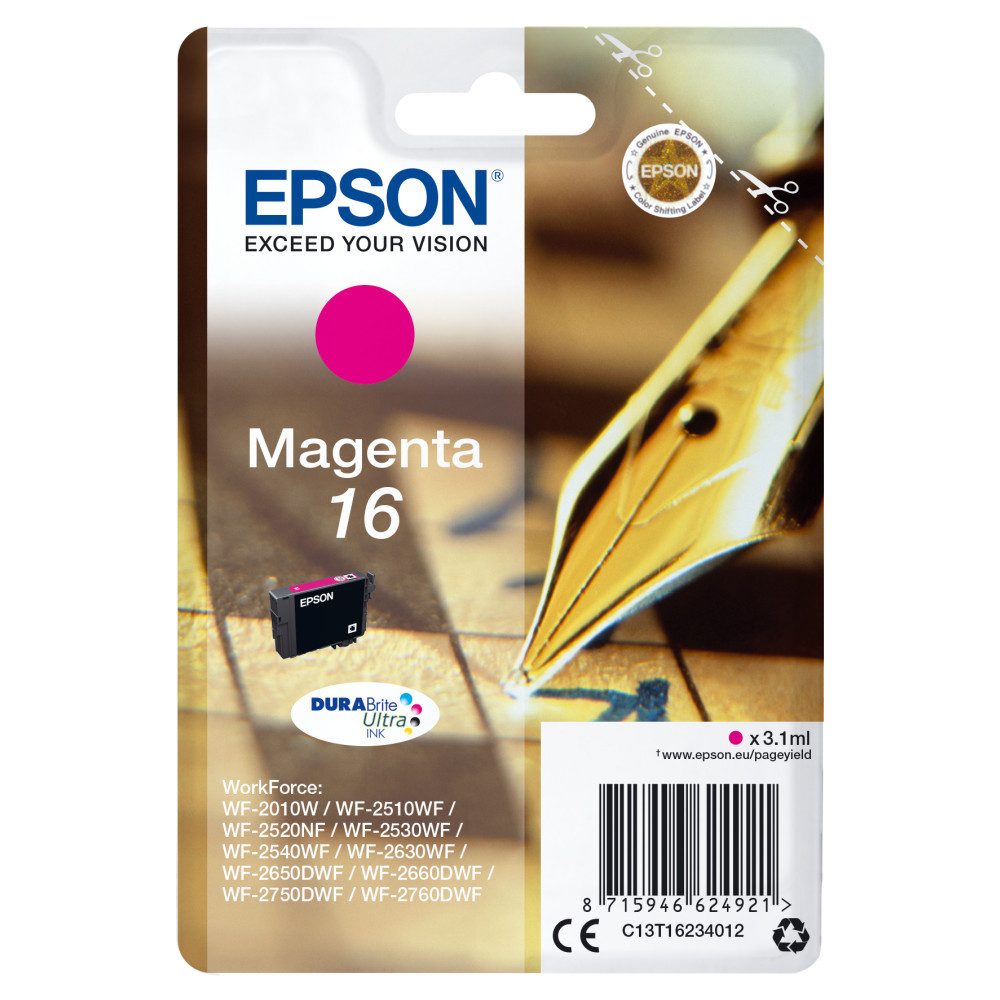 Epson Magenta Tintenpatrone C13T16234012 für Epson WorkForce – 165 Nachfülltinte (x)