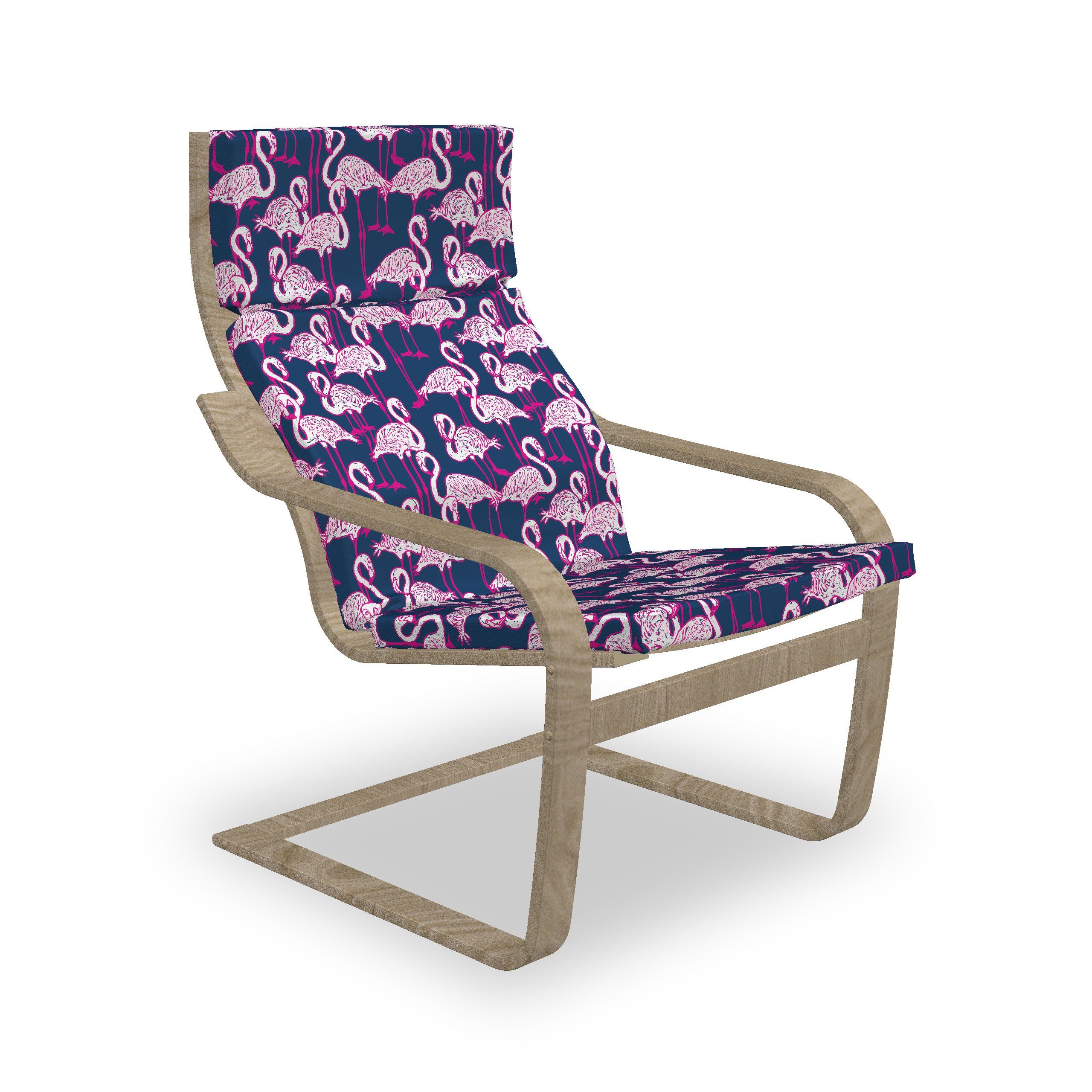 Abakuhaus Stuhlkissen Sitzkissen mit Stuhlkissen mit Hakenschlaufe und Reißverschluss, Tiere Cartoon Exotische Flamingos