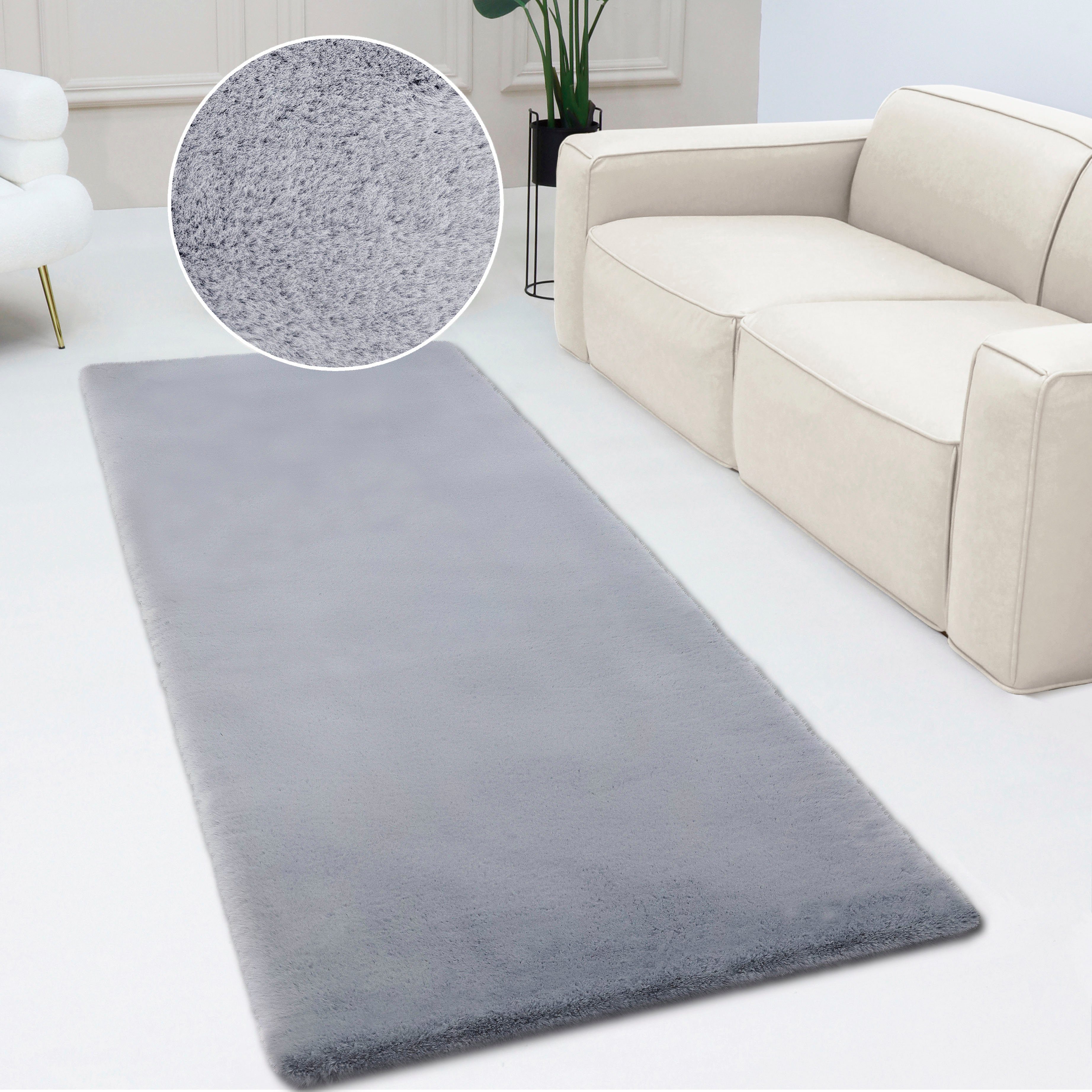 my home Fellteppich Rabbit, Kunstfell, Kaninchenfell-Haptik, Microfaser, re günstig online kaufen