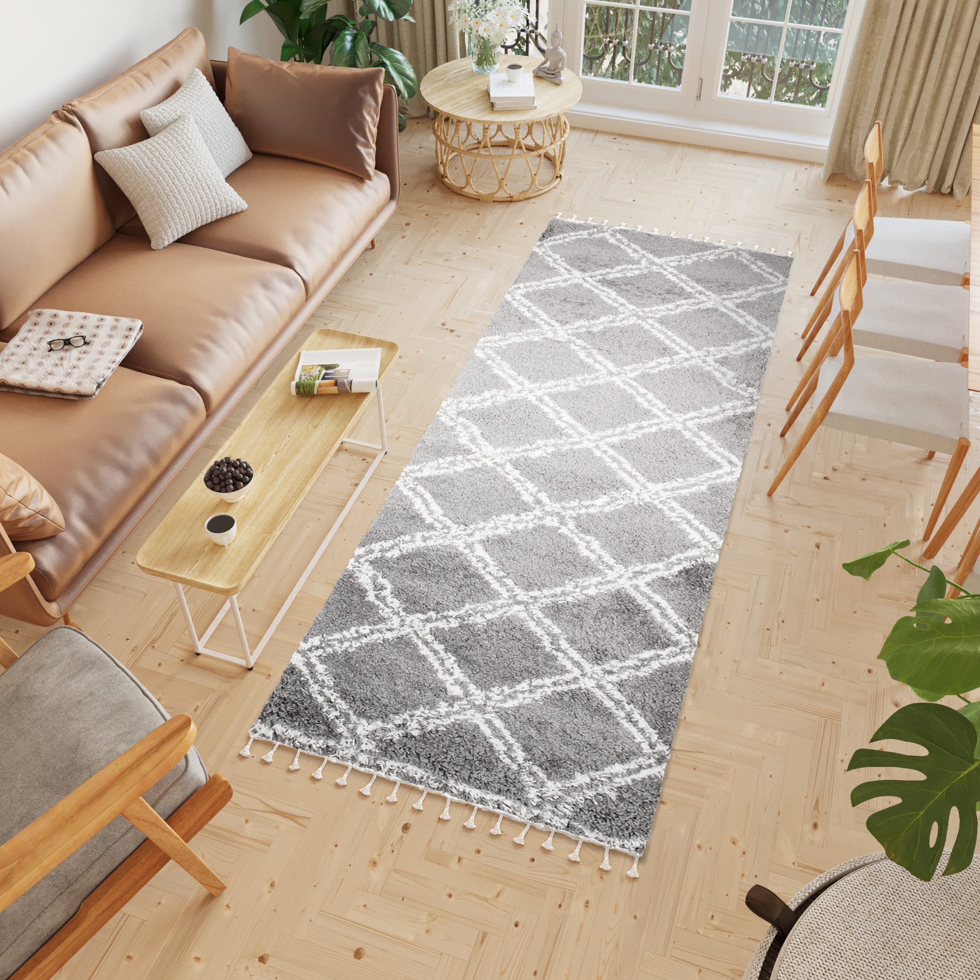 Tapiso Hochflor-Läufer BOHO, rechteckig, Höhe: 40 günstig online kaufen