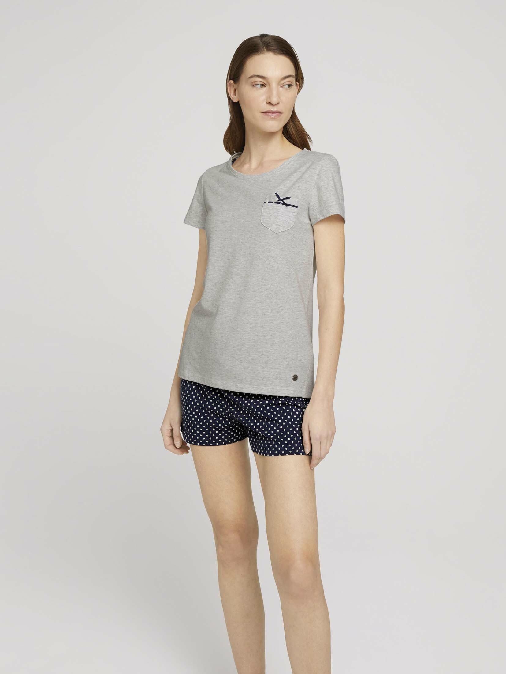 TOM TAILOR Pyjama Gemustertes Pyjama-Set mit Shorts