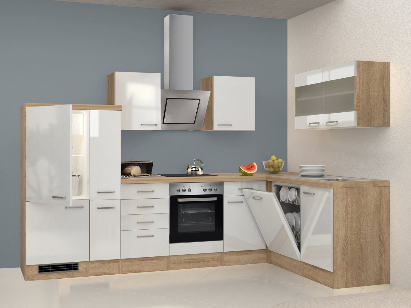 Flex-Well Küchenzeile »Florenz«, mit E-Geräte, Breite 310 x 170 cm-HomeTrends