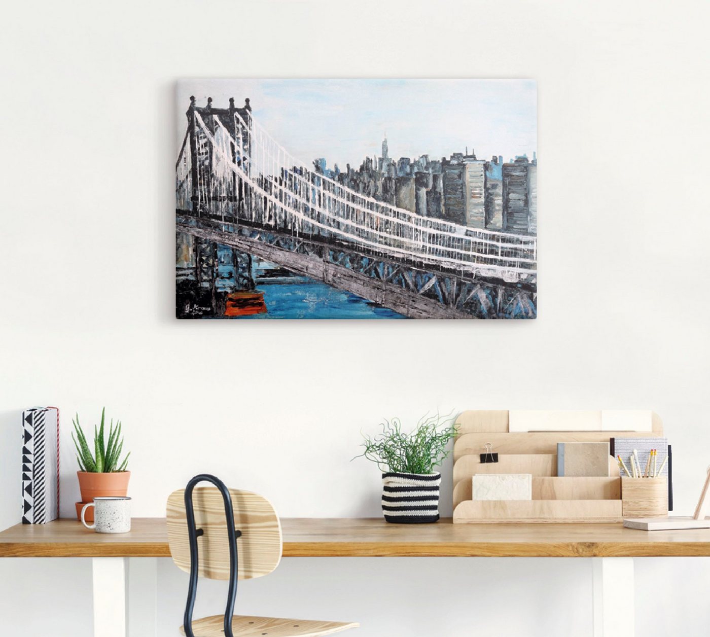 Artland Wandbild »New York Brooklyn Bridge«, Amerika (1 Stück), in vielen Größen & Produktarten - Alubild / Outdoorbild für den Außenbereich, Leinwandbild, Poster, Wandaufkleber / Wandtattoo auch für Badezimmer geeignet-HomeTrends