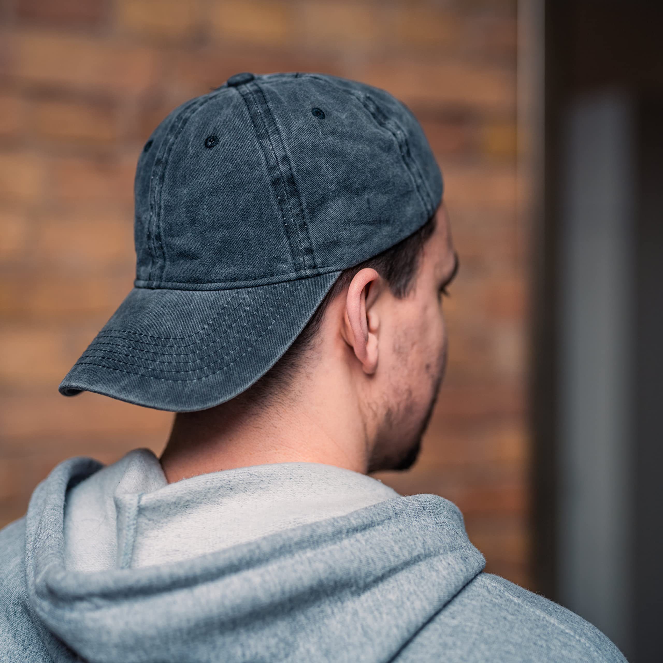 Made by Nami Baseball Cap Basecap Used Look - Rot Schwarz Grün mit oder ohne Prints Softshell Baseball Caps - Schirm-Mütze Kopfbedeckung - Unisex – Bild 3 von 5