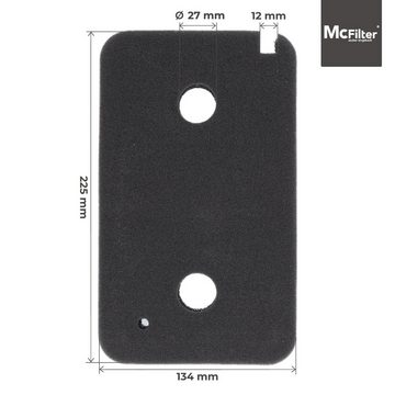 McFilter Ersatzfilter (3 Stück) Schwammfilter geeignet für Miele 09499230, Zubehör für Trockner, Wärmepumpentrockner, Kondenstrockner, Fein-Grob, Filtermatte, 220 x 130 x 30mm, Schaumstoff