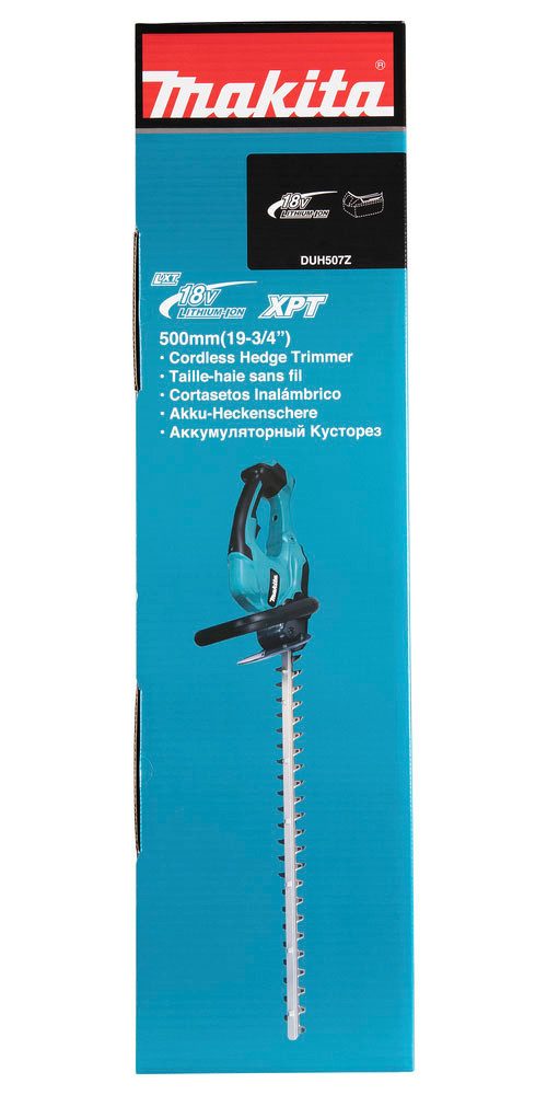 Makita Akku-Heckenschere DUH507Z, ohne Akku, ohne Ladegerät, 50 cm, 15 mm, mit kraftvollem 18 V-Antrieb