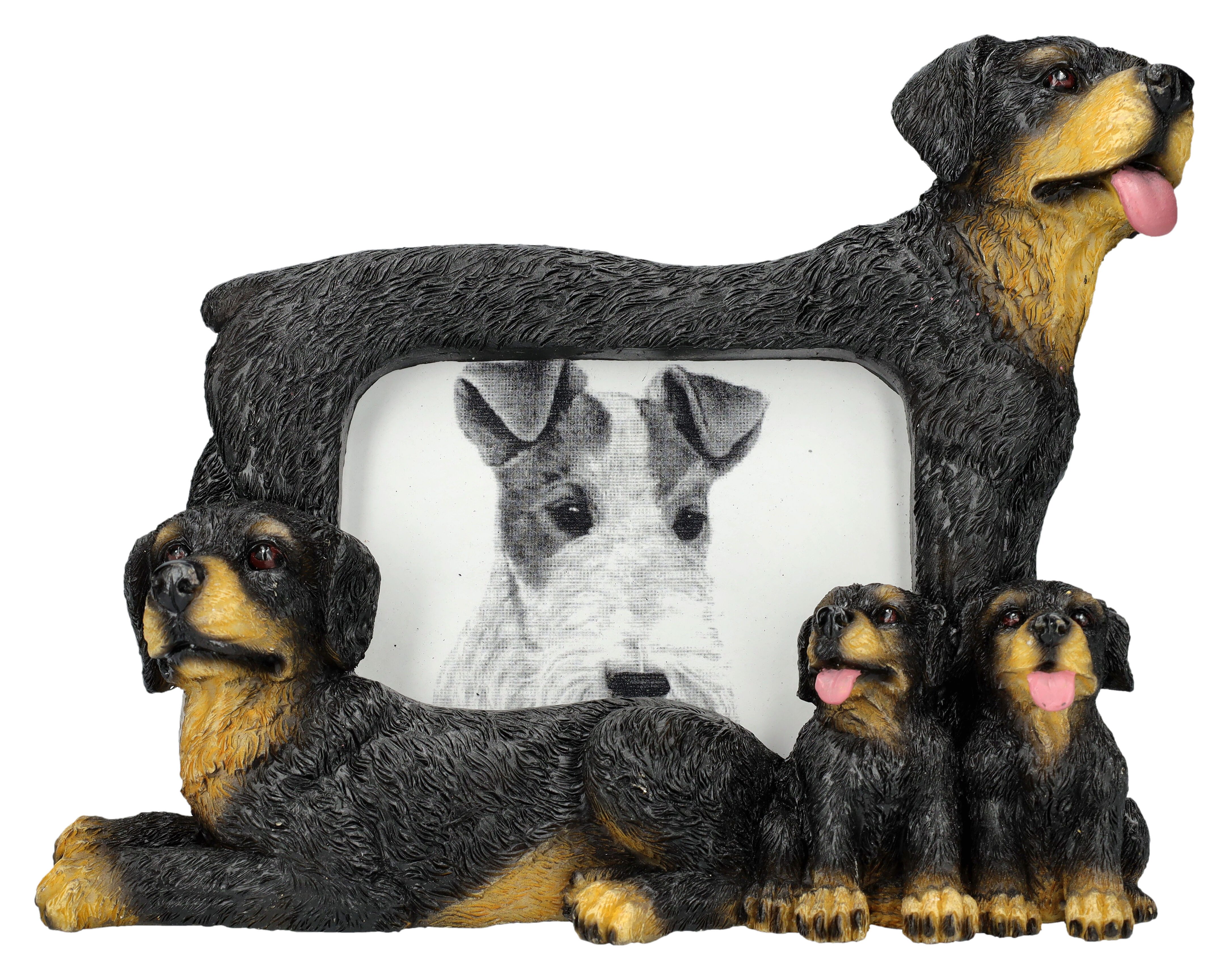 Figuren Shop GmbH Bilderrahmen Bilderrahmen - Hunde Familie - Tierdeko Dekoration Fotorahmen Tier-Fam, für 1 Bilder (1 St)