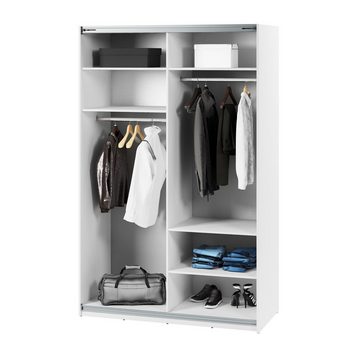 Compleo Schwebetürenschrank mit Aufhänger. Kleiderschrank mit Spiegel LAVIAS. Modern design