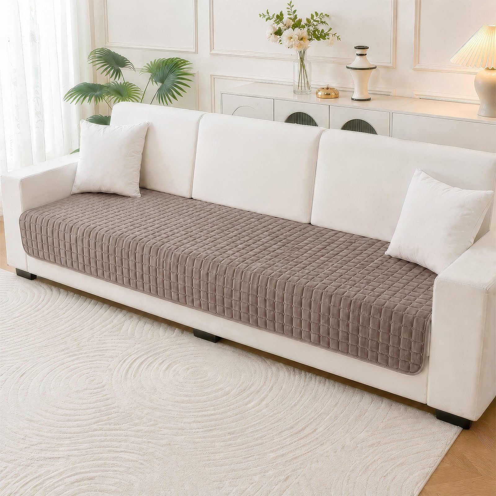 LEMLIT Sofabezug Sofaüberwurf Weiche Flanell rutschfest Sofa überzug Schutzdecke, Couch überzug Waschbar, Sofa Cover für Sektionssofa, L Form Wohnzimmer