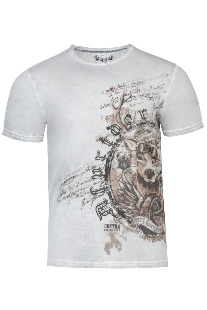 Trachtenshirt Trachtenshirt Herren - INGO - stahlgrau