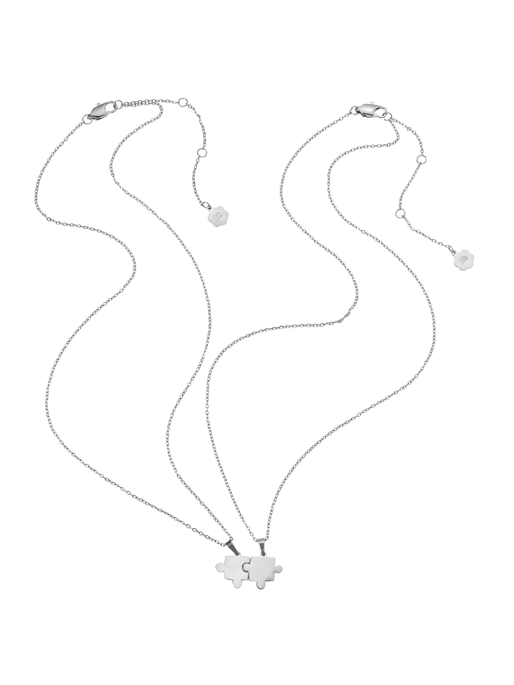 Hey Happiness Partnerkette 2-teiliges Puzzle Set – Freundschaftsketten aus Edelstahl, Partner Schmuck, Geschenkidee für Paare zum Jahrestag