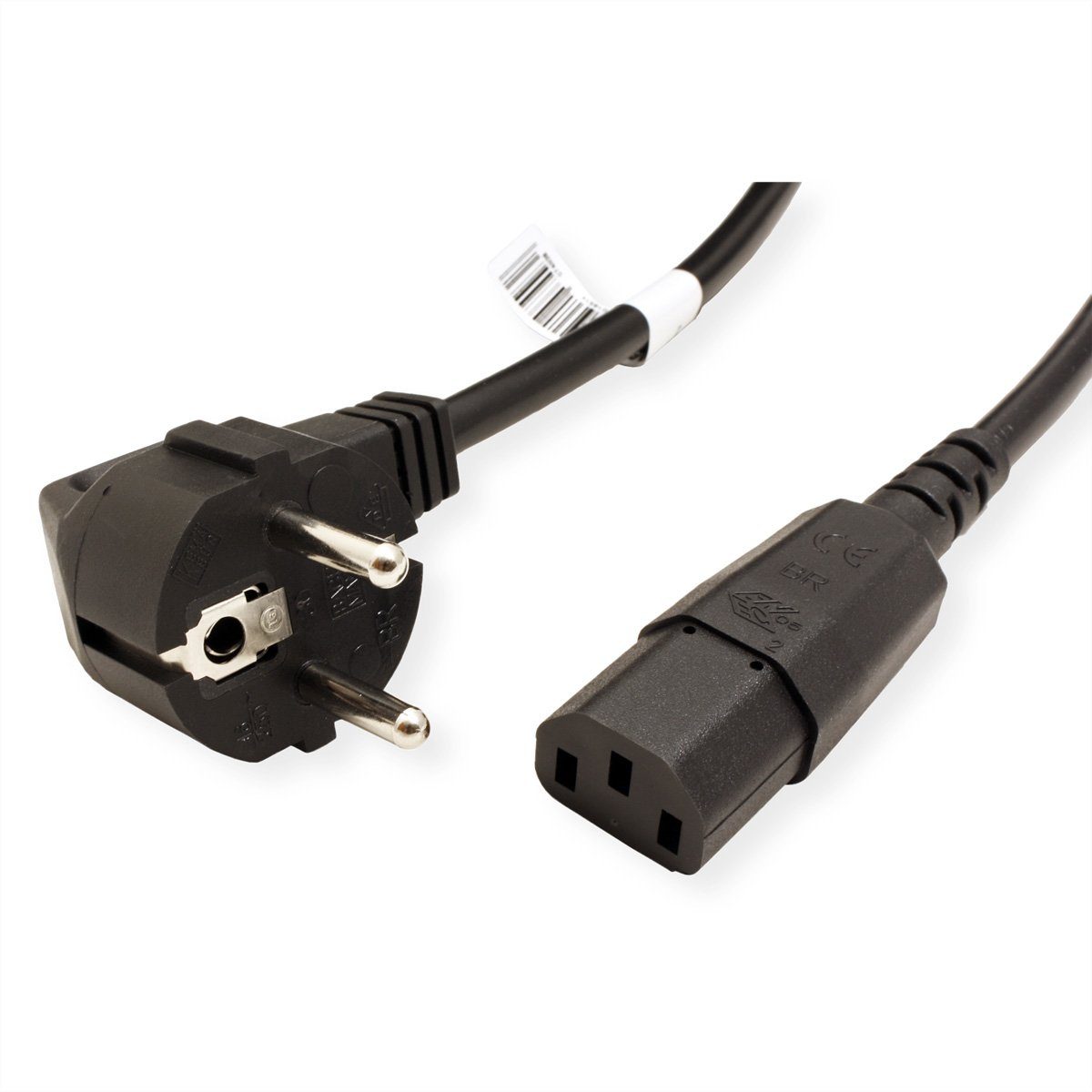 Bachmann Netzkabel, gerade IEC-Buchse Stromkabel, Schutzkontakt, CEE 7/7 Männlich (Stecker), IEC320 C13, Kaltgeräte, 10A Weiblich (Buchse) (50.0 cm), H05VV-f 3G 1,5mm²