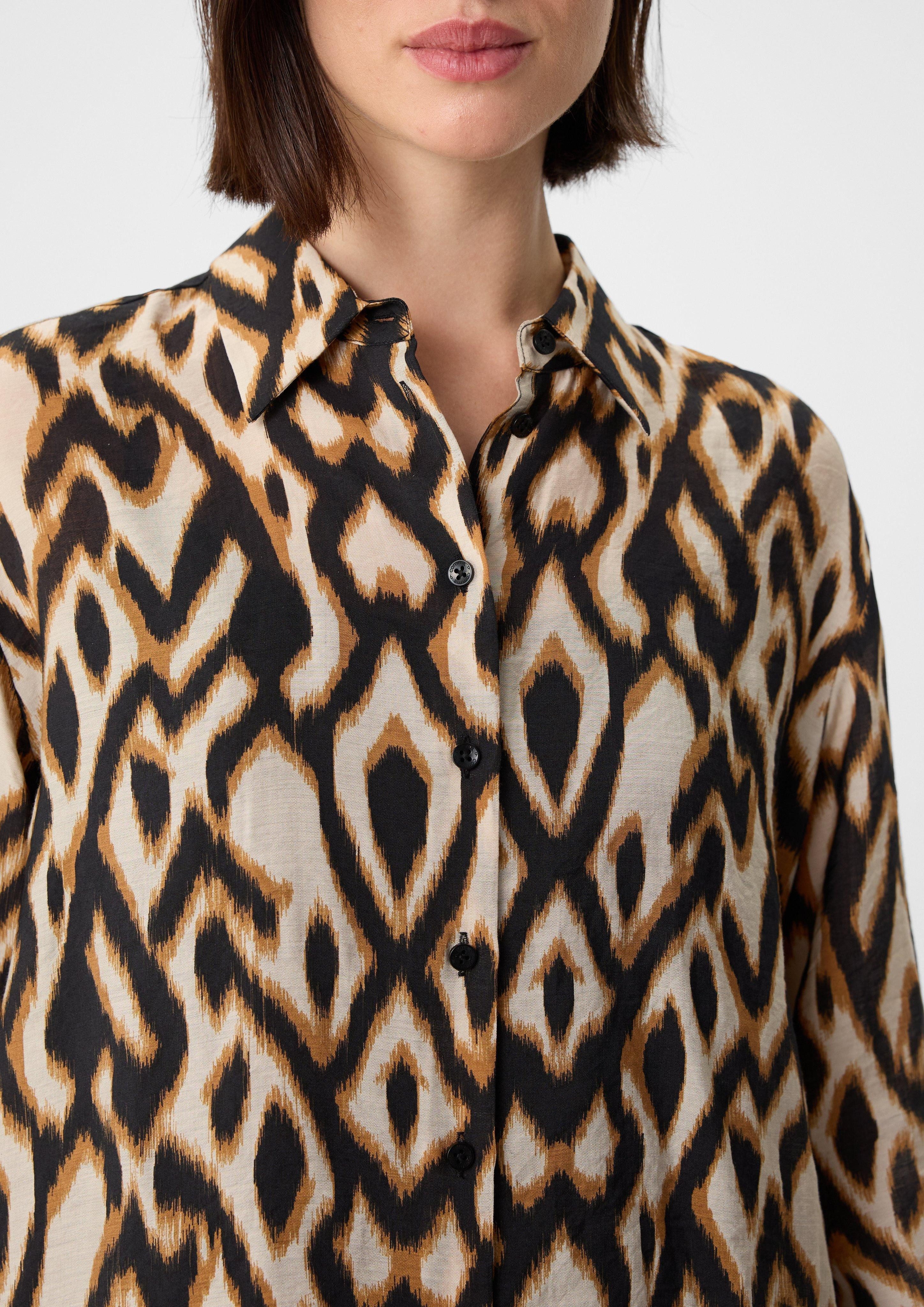 Comma Langarmbluse Lässige Hemdbluse aus Viskosemix günstig online kaufen