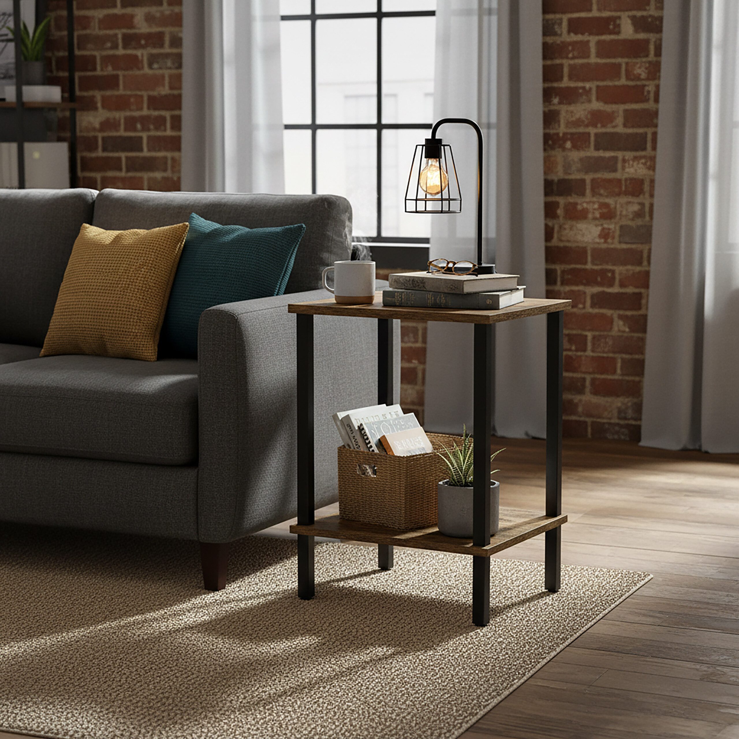 relaxdays Beistelltisch Industrial 2 Ebene
