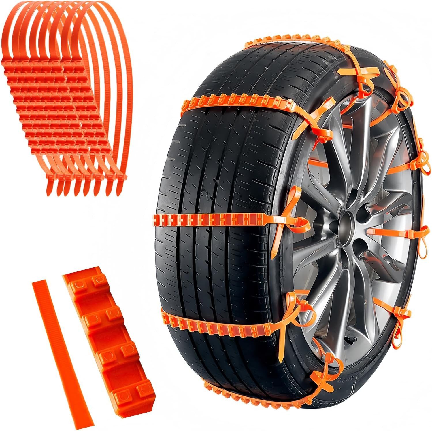 FELIXLEO Schneeketten 40 Stück Auto Schneeketten, universell, wiederverwendbar, Winter