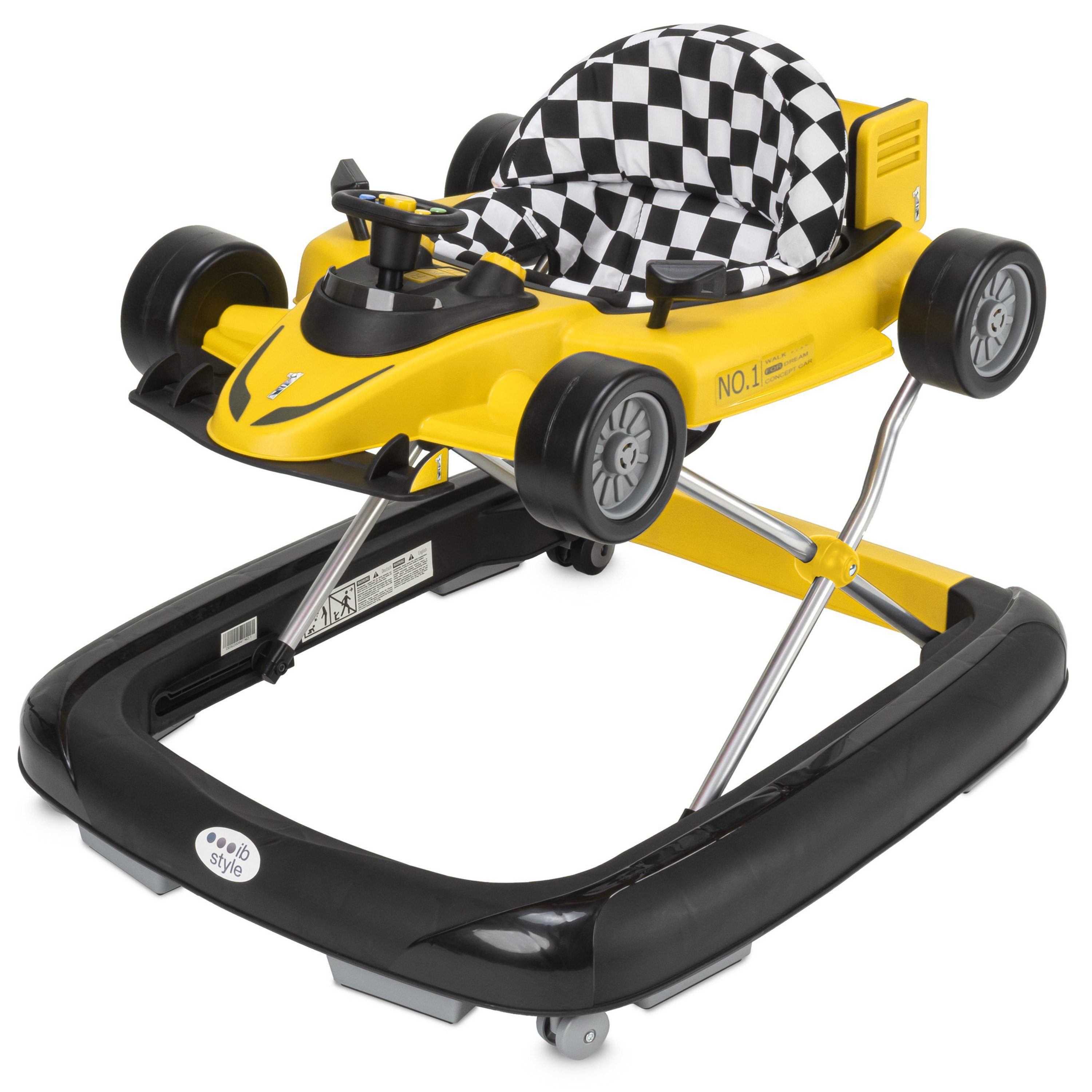 Gelb, Lauflernhilfe Lauflernwagen Little Abnehmbarer mit Soundeffekten style Babywalker ib Laufwagen Speedster -