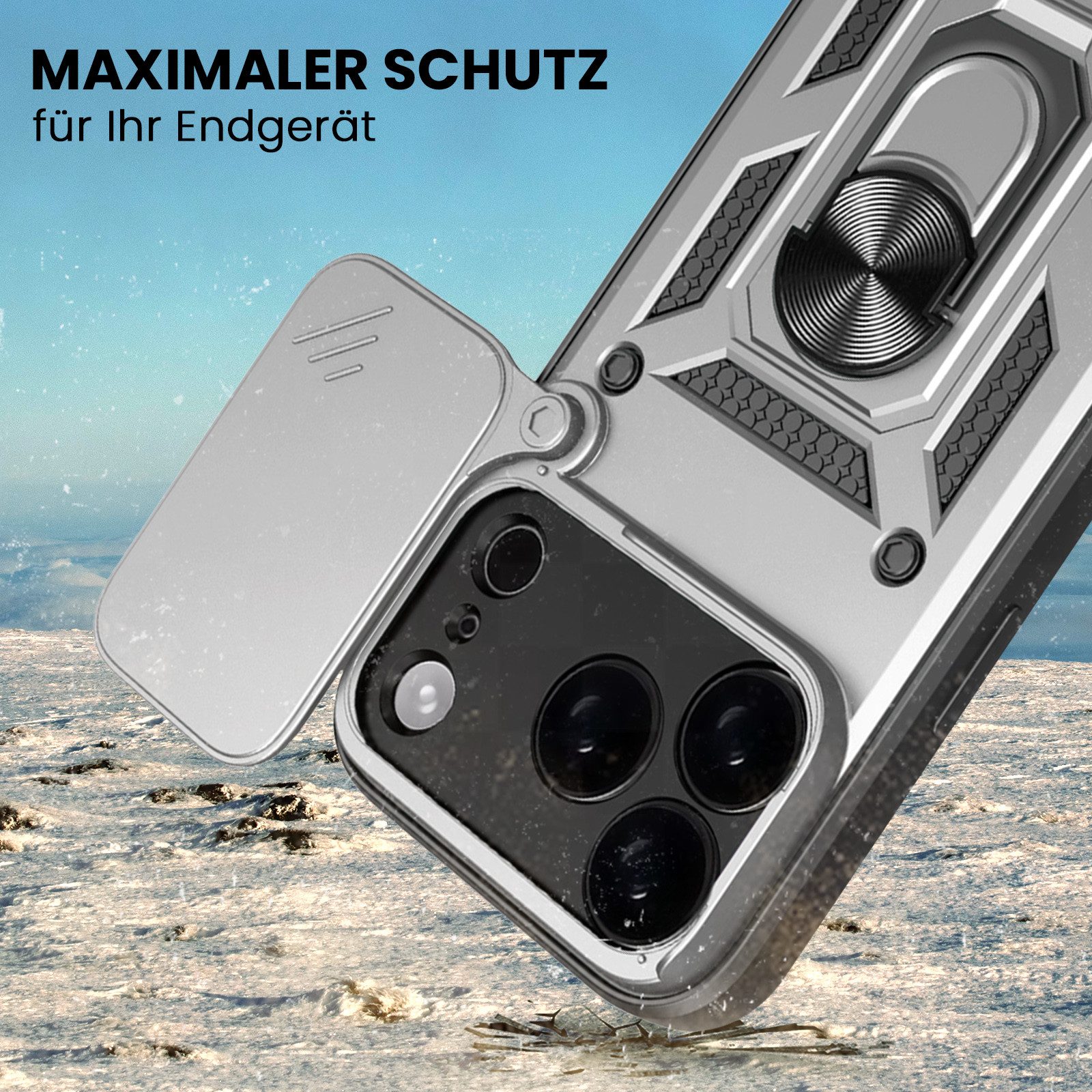 Tec-Expert Handyhülle Outdoor Cover Hülle für Apple iPhone 17 Pro, Premium Hülle mit Kameraschutz aus verstärktem Polycarbonat