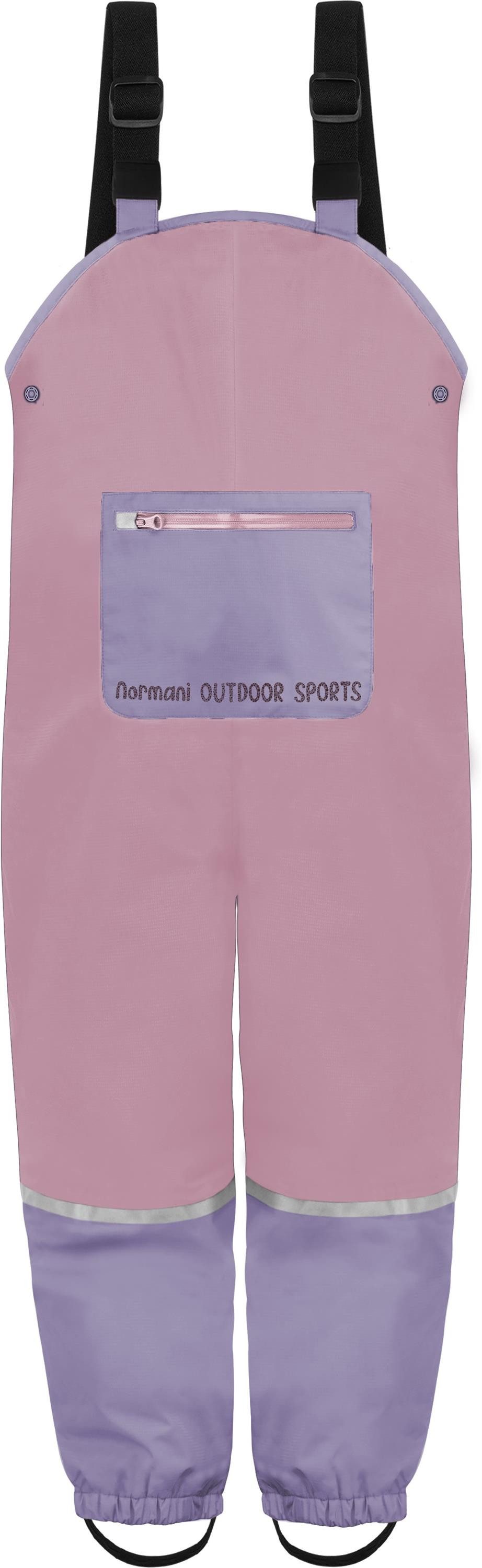 normani Regenhose Kinder Regenhose mit Hosenträgern Waller Ungefütterte Matschhose Latzhose Überziehhose mit Brusttasche