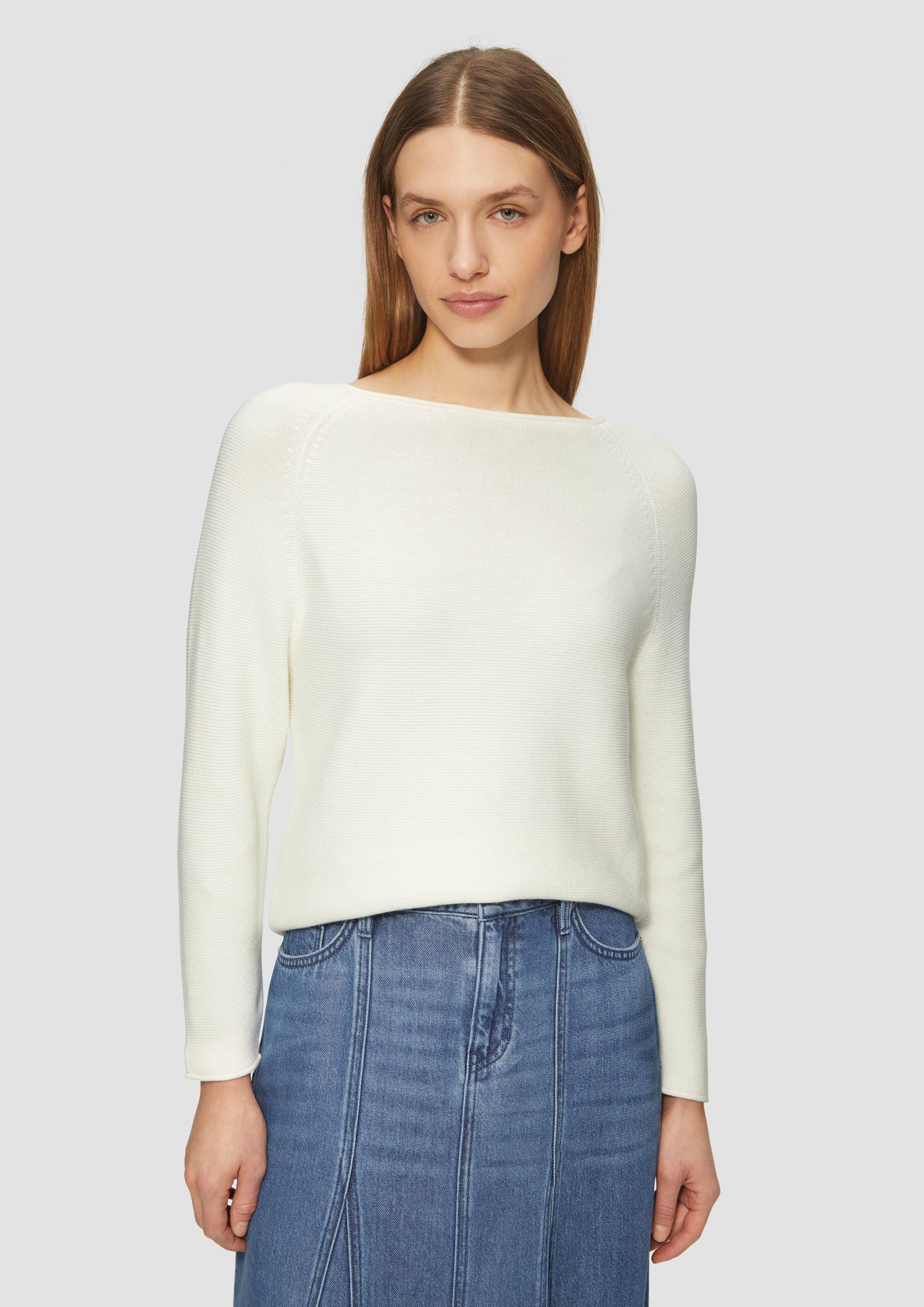 s.Oliver Strickpullover Strickpullover mit U-Boot-Ausschnitt und günstig online kaufen