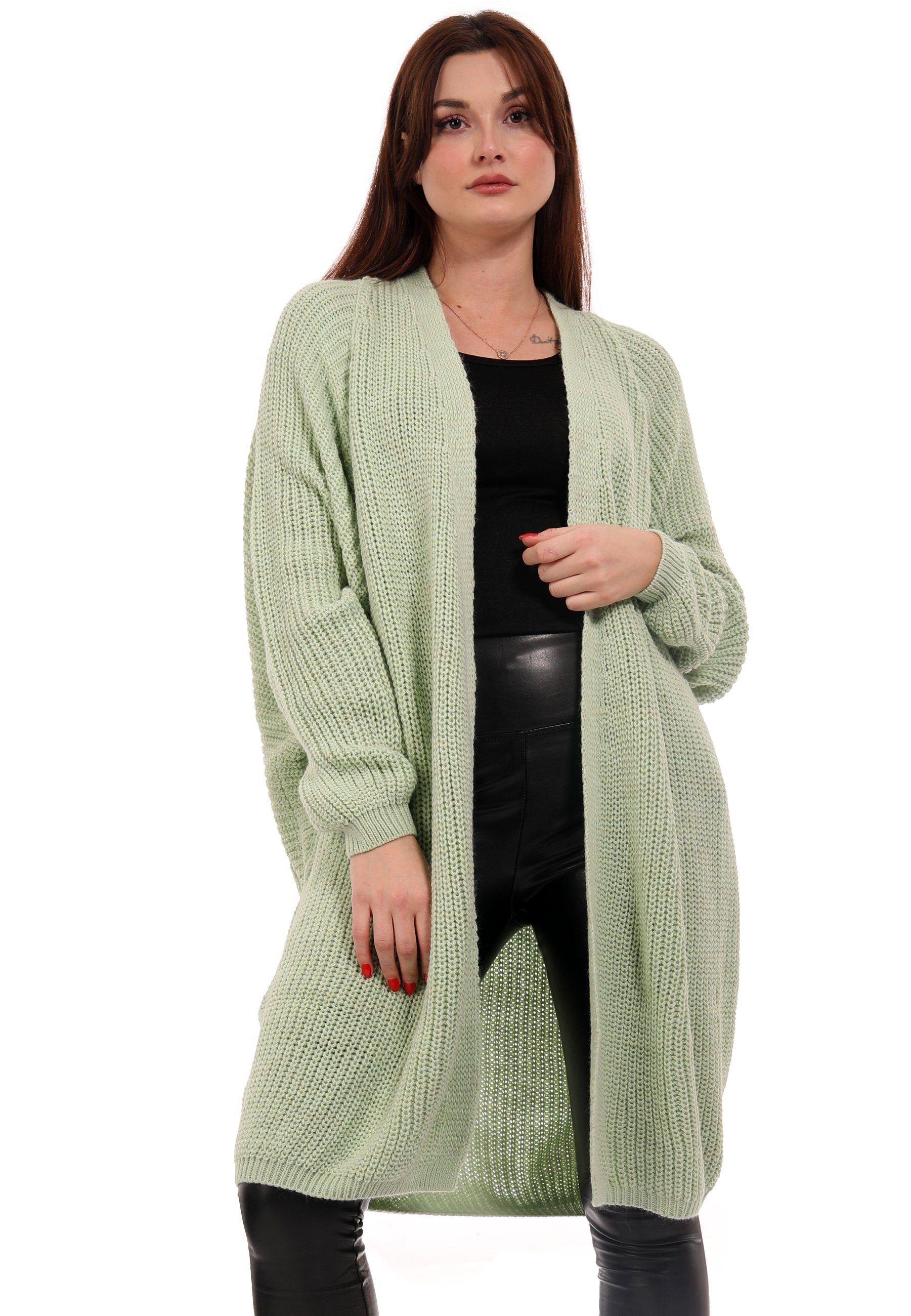 YC Fashion & Style Cardigan »Oversize Cardigan Strickjacke Basic  verschlusslos Grobstrick Plus Size« (1-tlg) casual- mit langen Ärmeln- in  offener Form online kaufen | OTTO