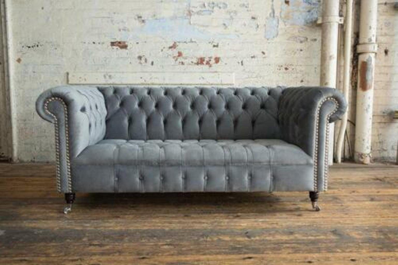 JVmoebel Chesterfield-Sofa, Chesterfield Big Textil Couch Wohnzimmer Design