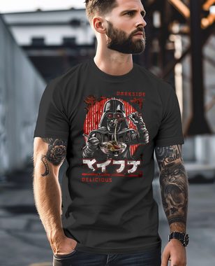 Neverless Print-Shirt Herren T-Shirt Printshirt Ramen Darkside Delicious Japan Manga Comic S mit Print