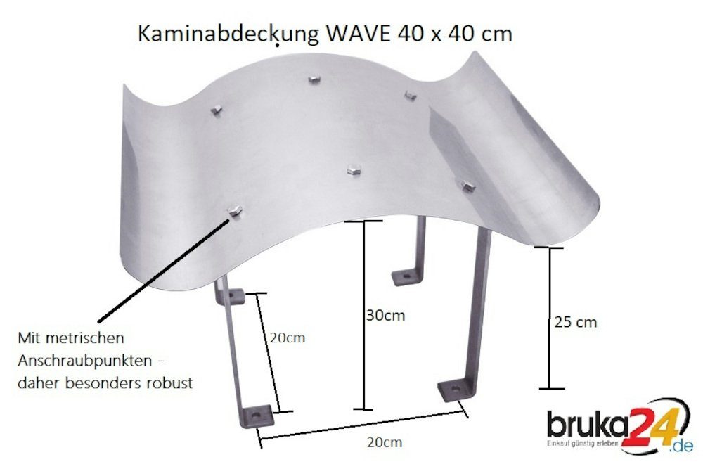 BruKa Schornstein-Regenhaube Edelstahl Schornsteinabdeckung Kaminhaube Kaminblech Kaminabdeckung, Viele verschieden Größen erhältlich – Bild 2 von 5
