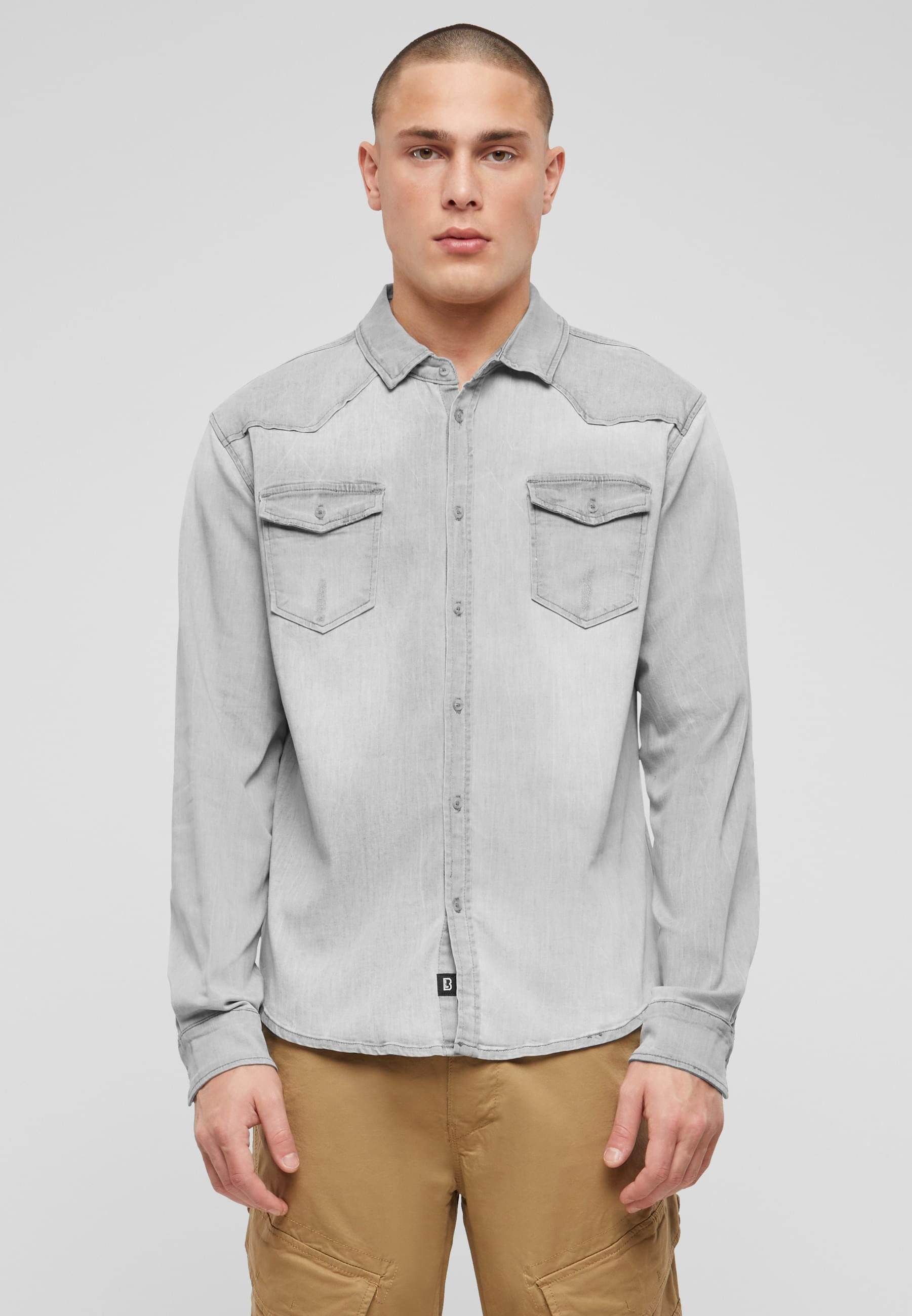 Brandit Langarmhemd Brandit Herren Riley Denim günstig online kaufen