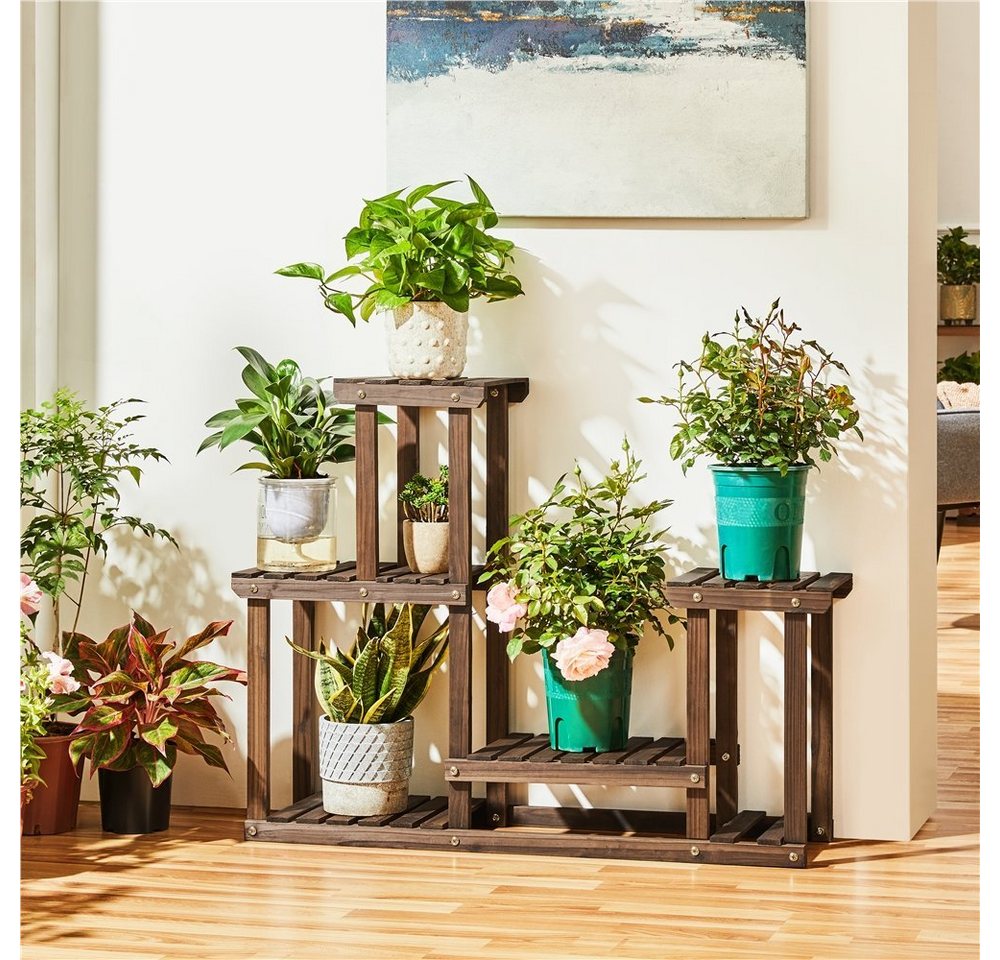 Thumbnail - Yaheetech Blumenständer, aus Holz, für Balkon 95x25x73 cm