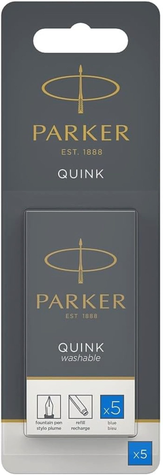 Parker Kugelschreiber PARKER QUINK Tintenpatronen königsblau – 5er Pack