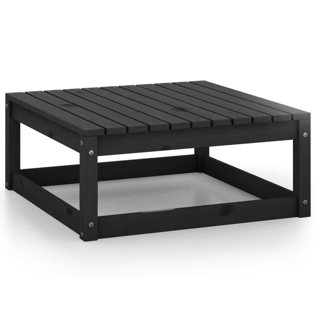 Kiefer, (1-tlg) Schwarz Gartenlounge-Set vidaXL 8-tlg. Garten-Lounge-Set Massivholz