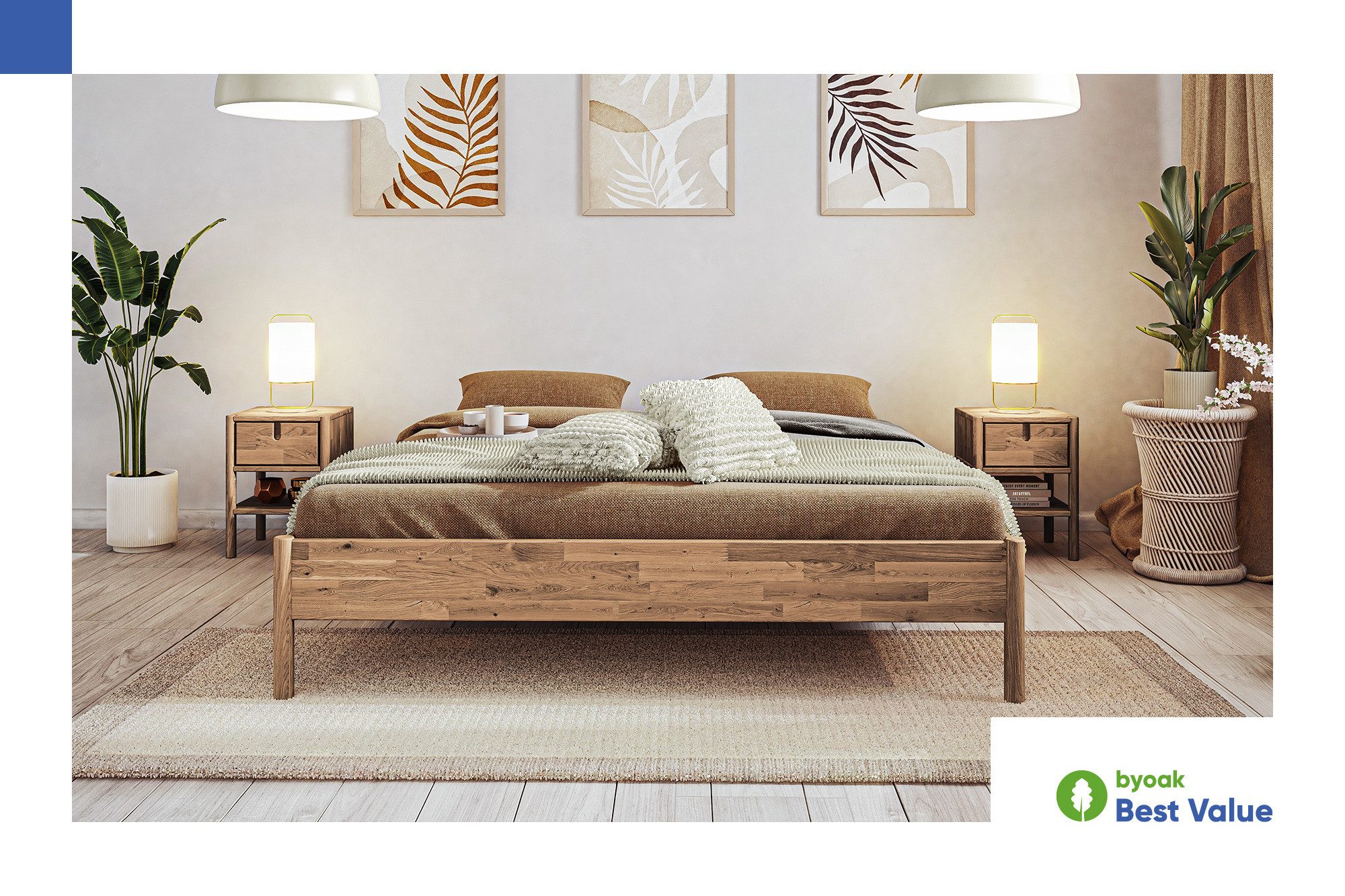 byoak Massivholzbett AGNES ohne Kopfteil, Geölt günstig online kaufen