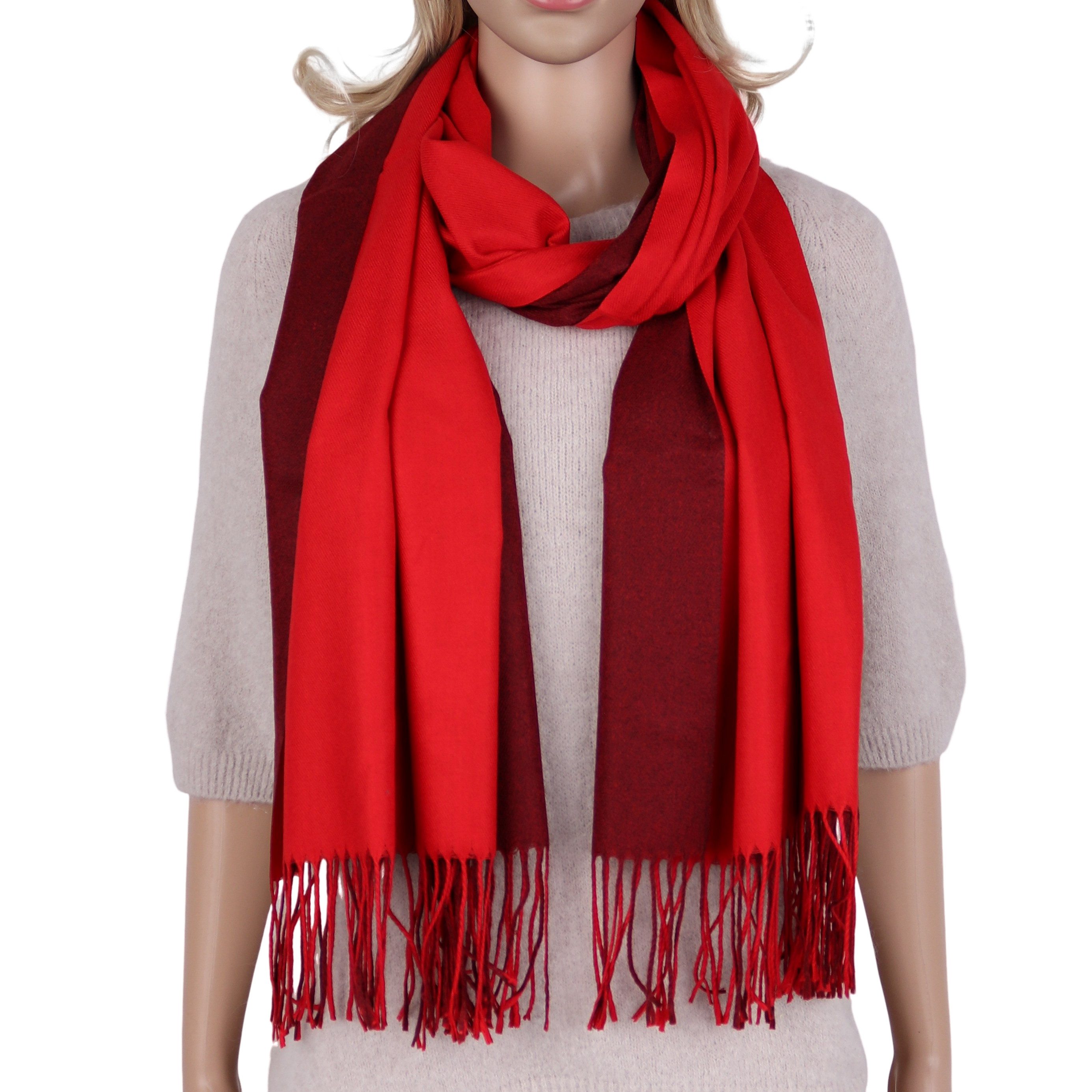 Modeschal weicher und warmer Schal Unifarbe weiseitig tragbar, 70x180cm