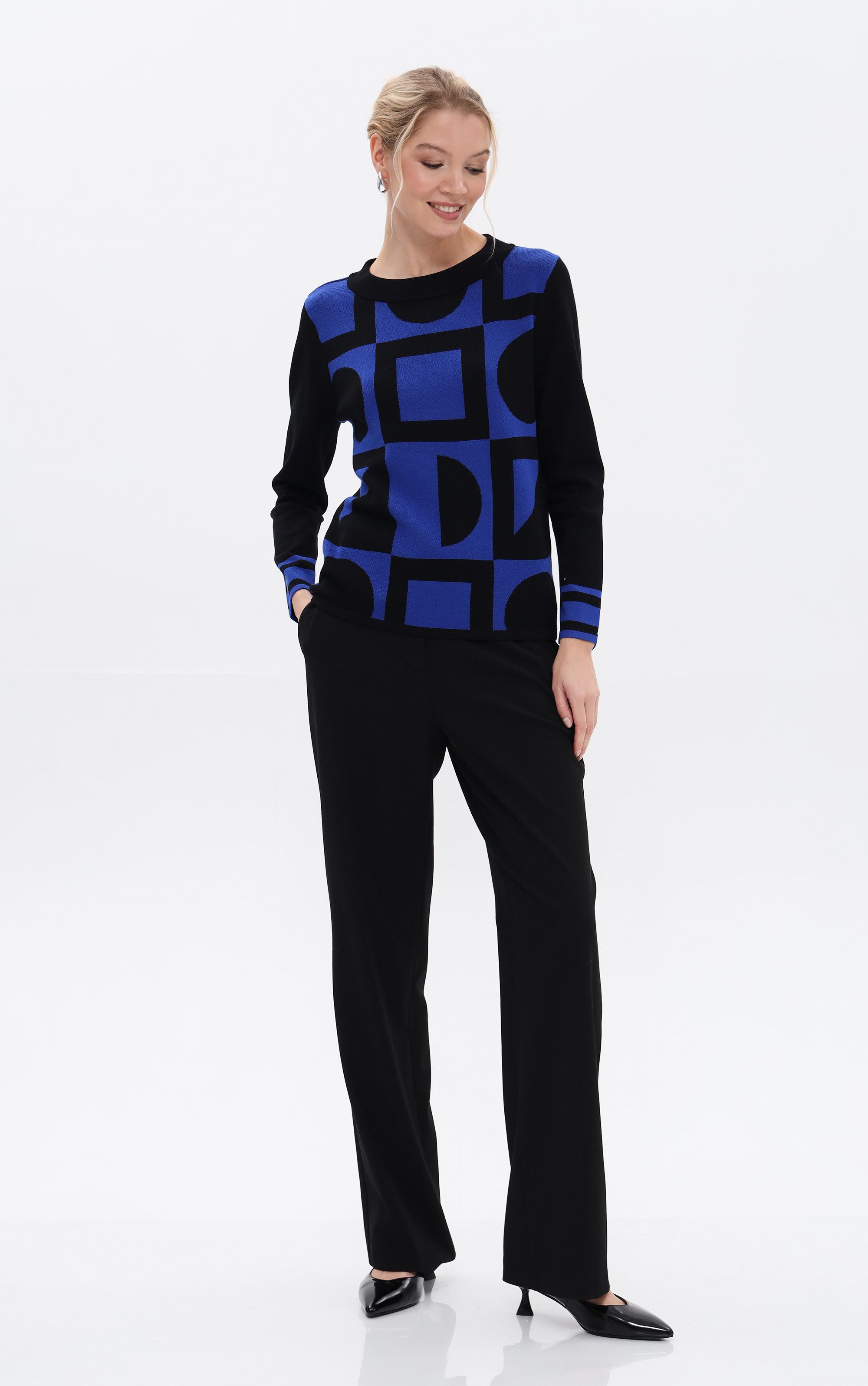 Passioni Strickpullover mit geometrischem Muster