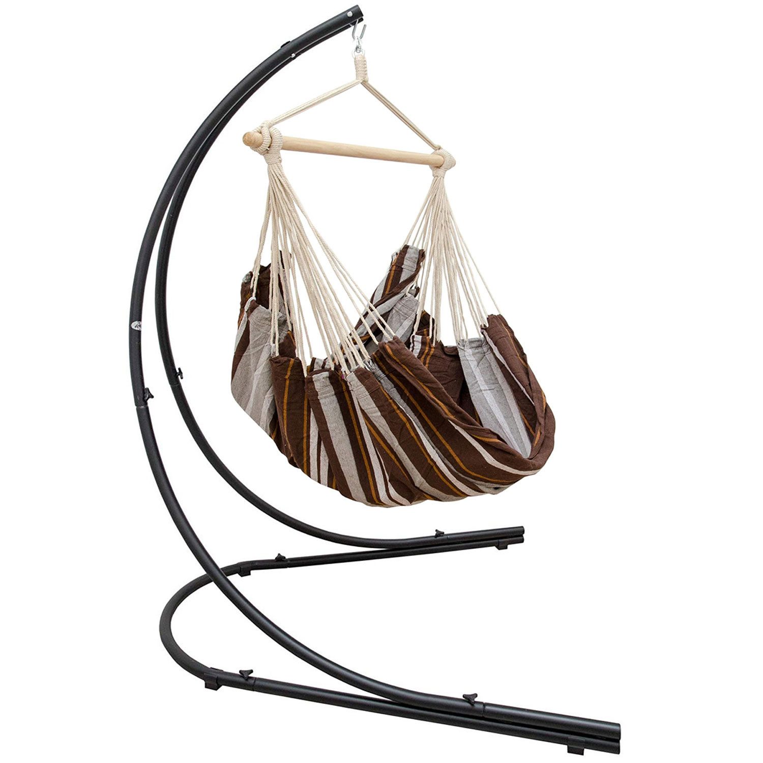 AMANKA Hängestuhl Hängestuhlgestell HSG-153 mit Hängestuhl HMG-40, 185 x 130 cm Hängesitz für Kinder und Erwachsene - 360° Relaxsessel