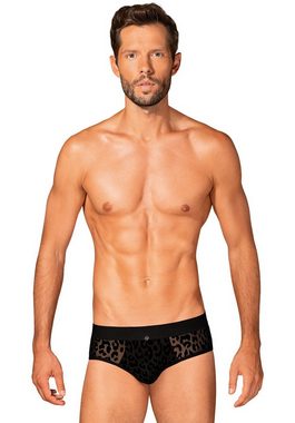 Obsessive Slip Männer Slip mit Leopardenmuster - schwarz