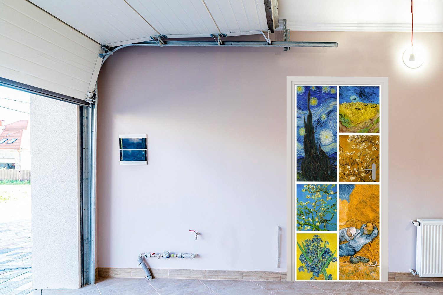 MuchoWow Türtapete Van Alte - Gogh cm Tür, für (1 Fototapete Collage bedruckt, Matt, - 75x205 Meister, Türaufkleber, St)