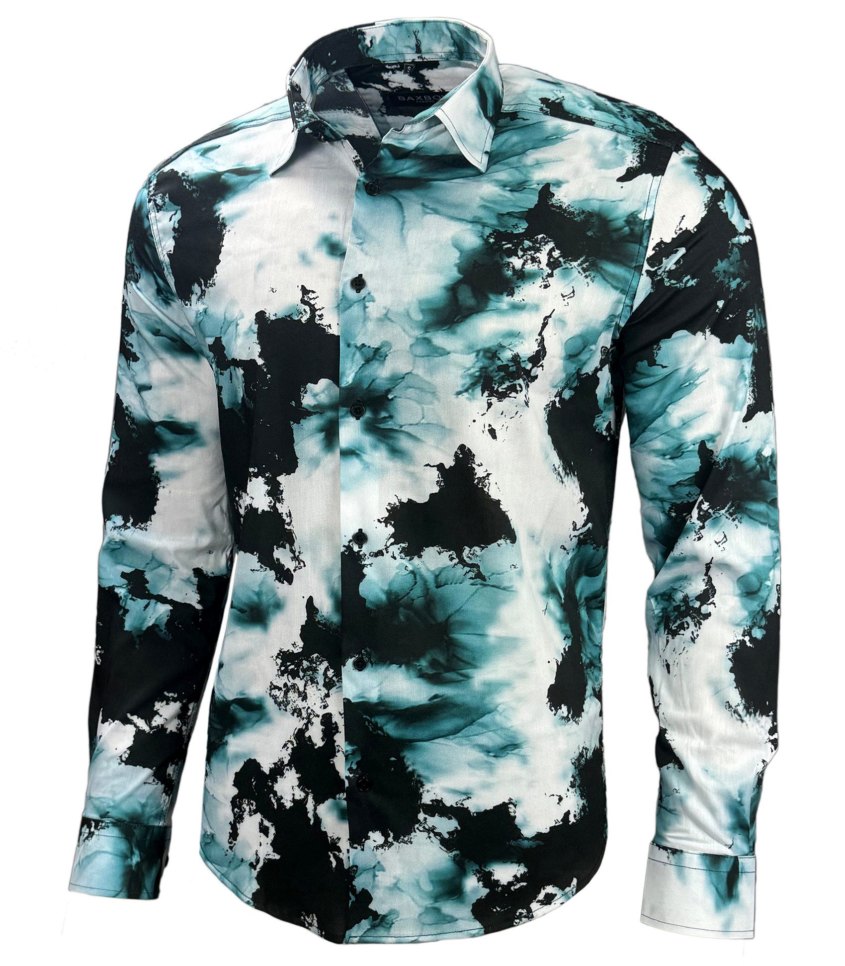 Baxboy Langarmhemd Baxboy Herren Batik Style Hemd Freizeitshemd Langarm Cas günstig online kaufen