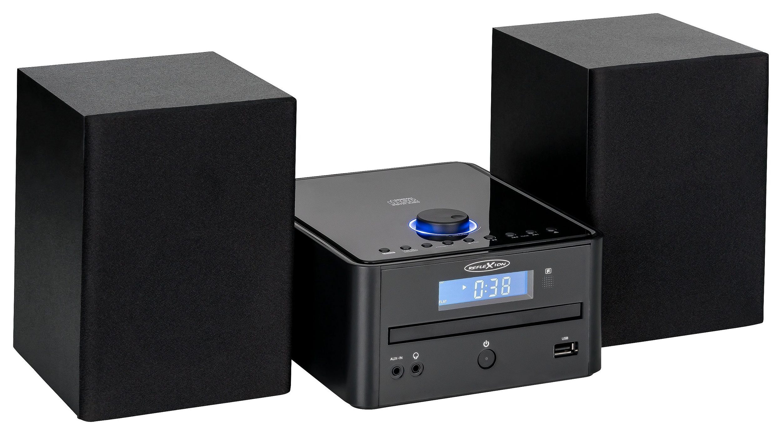 32,00 HIF79FM Bluetooth, Uhr, Sleep-Funktion) MP3/CD, W, Alarm, USB, (UKW, und Microanlage Reflexion
