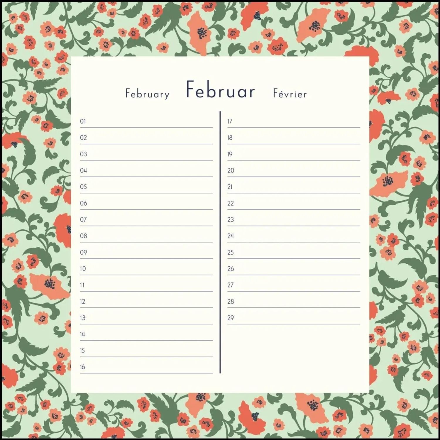 DUMONT Geburtstagskalender Immerwährender Geburtstagskalender - Lovely Flowers - Haferkorn &...