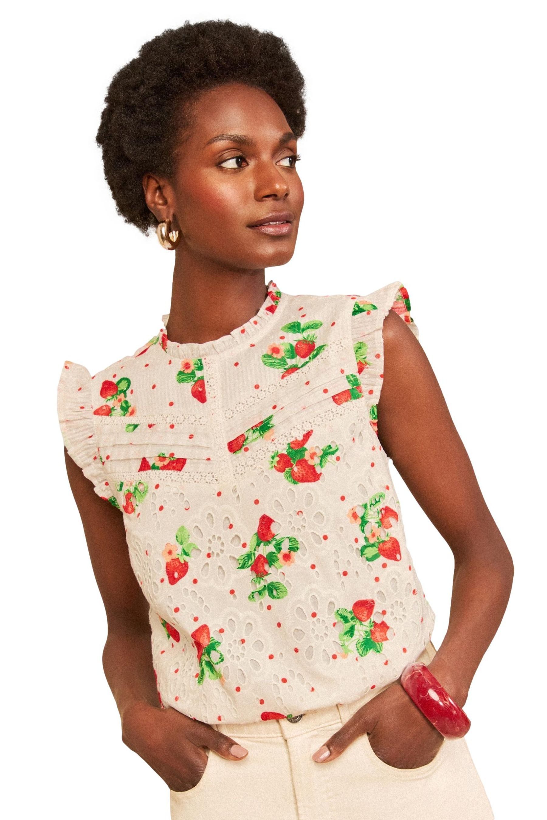 Love & Roses Blusentop Love & Roses Oberteil mit Lochstickerei (1-tlg)