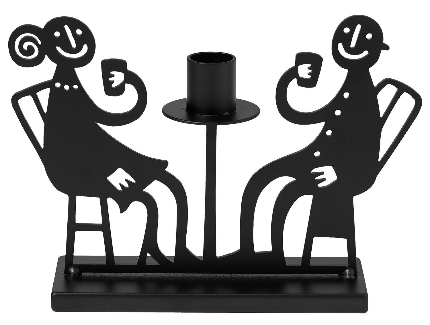 Bengt & Lotta Kerzenständer Fika Höhe 14,5 cm schwarz Eisen (lackiert), Material: Eisen (lackiert)