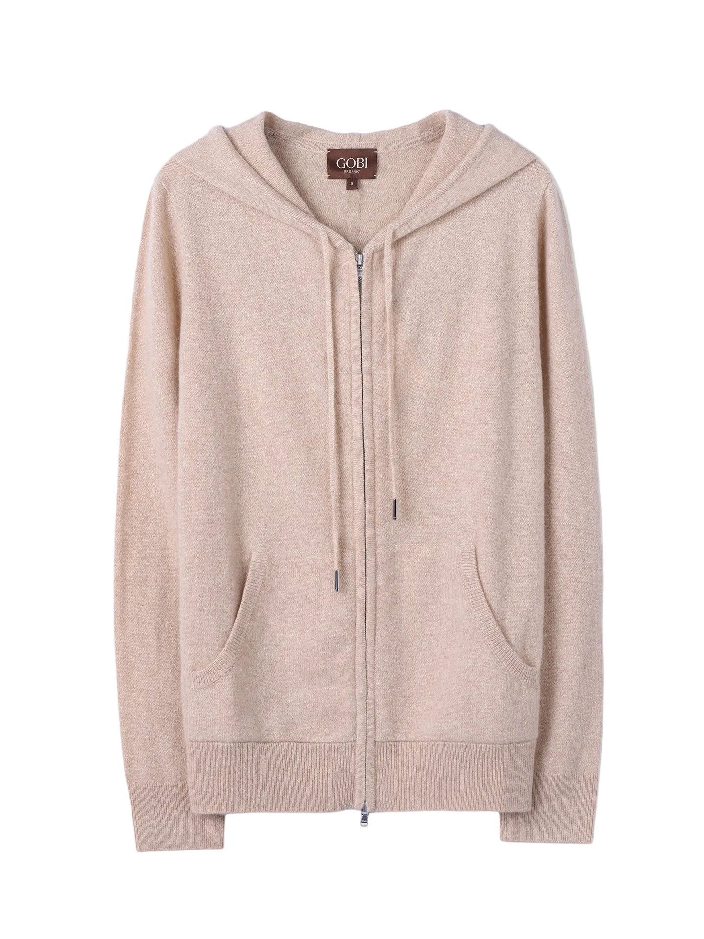 GOBI Cashmere Kapuzenpullover Damen Zip-Hoodie mit Smiley-Tasche