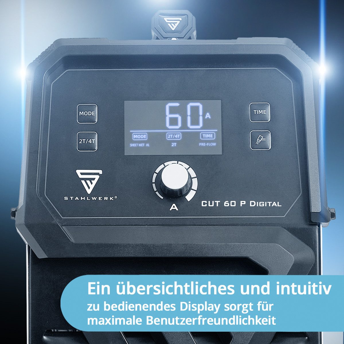 STAHLWERK Plasmaschneidegerät Plasmaschneider CUT 60 P Digital mit 60 A und Schneidleistung bis 20mm, 20 - 60 A, Packung, 1-tlg., Einzelgerät, bis 24 mm Schneid – Bild 5 von 5