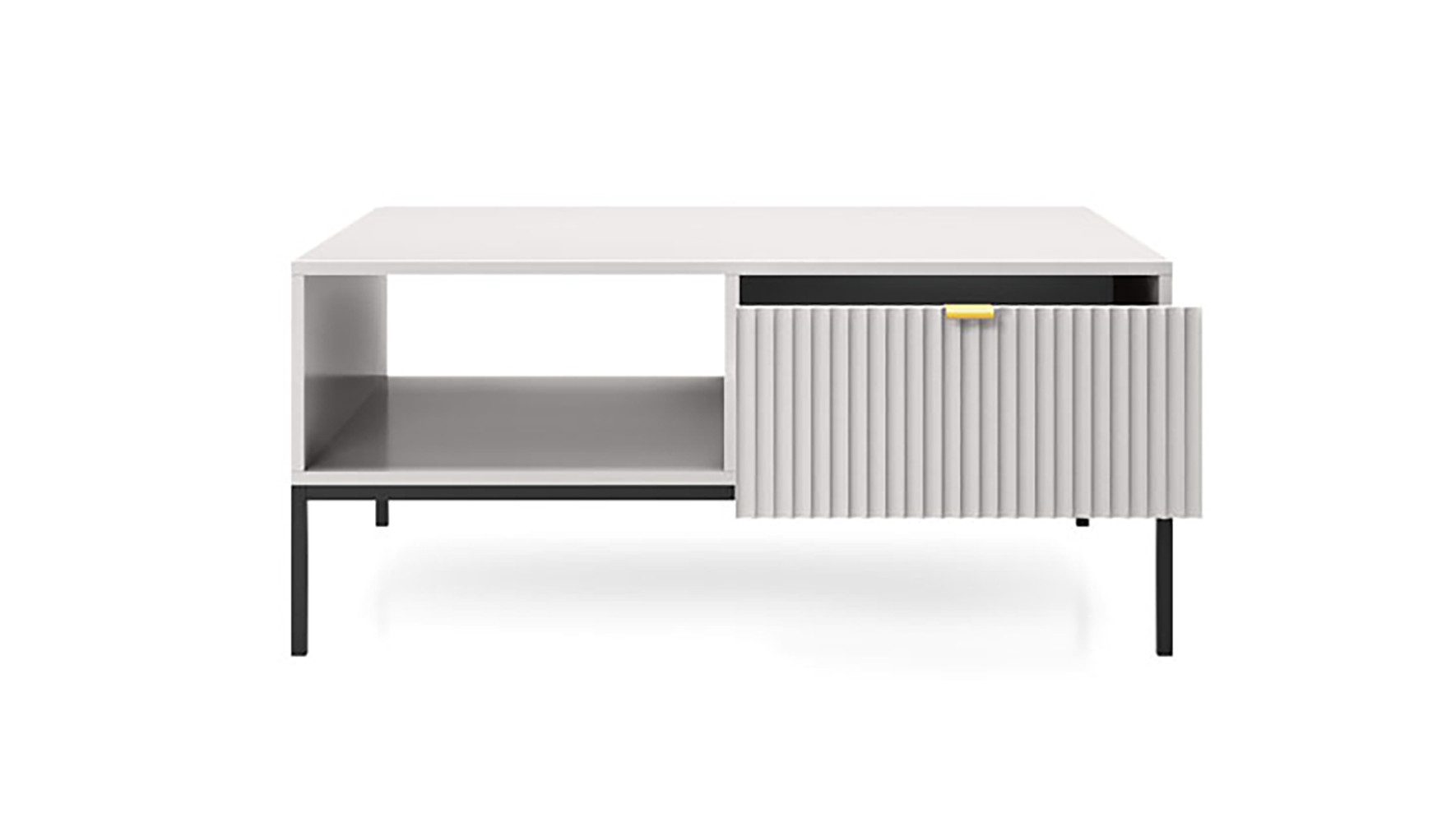Feldmann-Wohnen Couchtisch Nova (mit Schubladen, moderne Optik, mit Schubladen), 104x68cm grau MDF