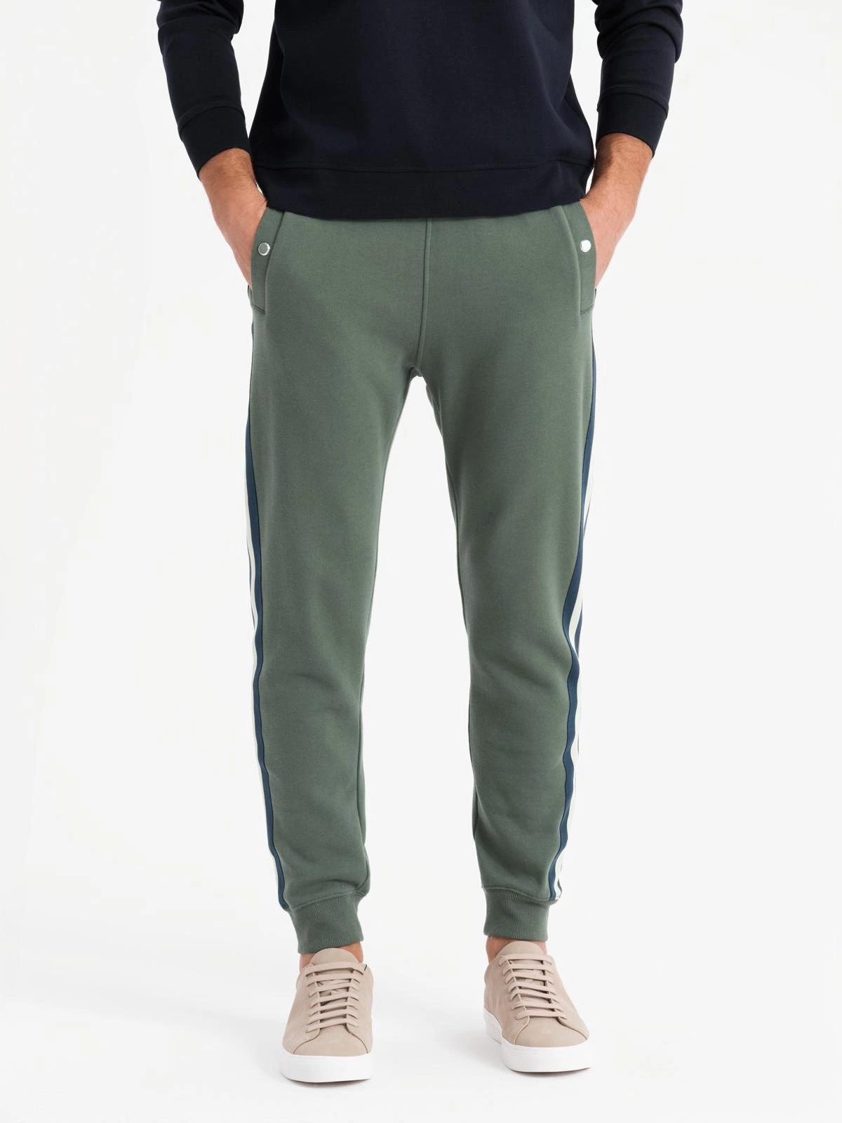 OMBRE Sweathose Sweatpants mit Paspeln und gerippten Beinen