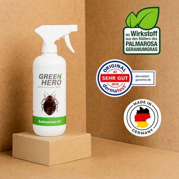 GreenHero Insektenspray Bettwanzen-Ex Spray zur Bettwanzenbekämpfung, 500 ml, Bettwanzen Mittel