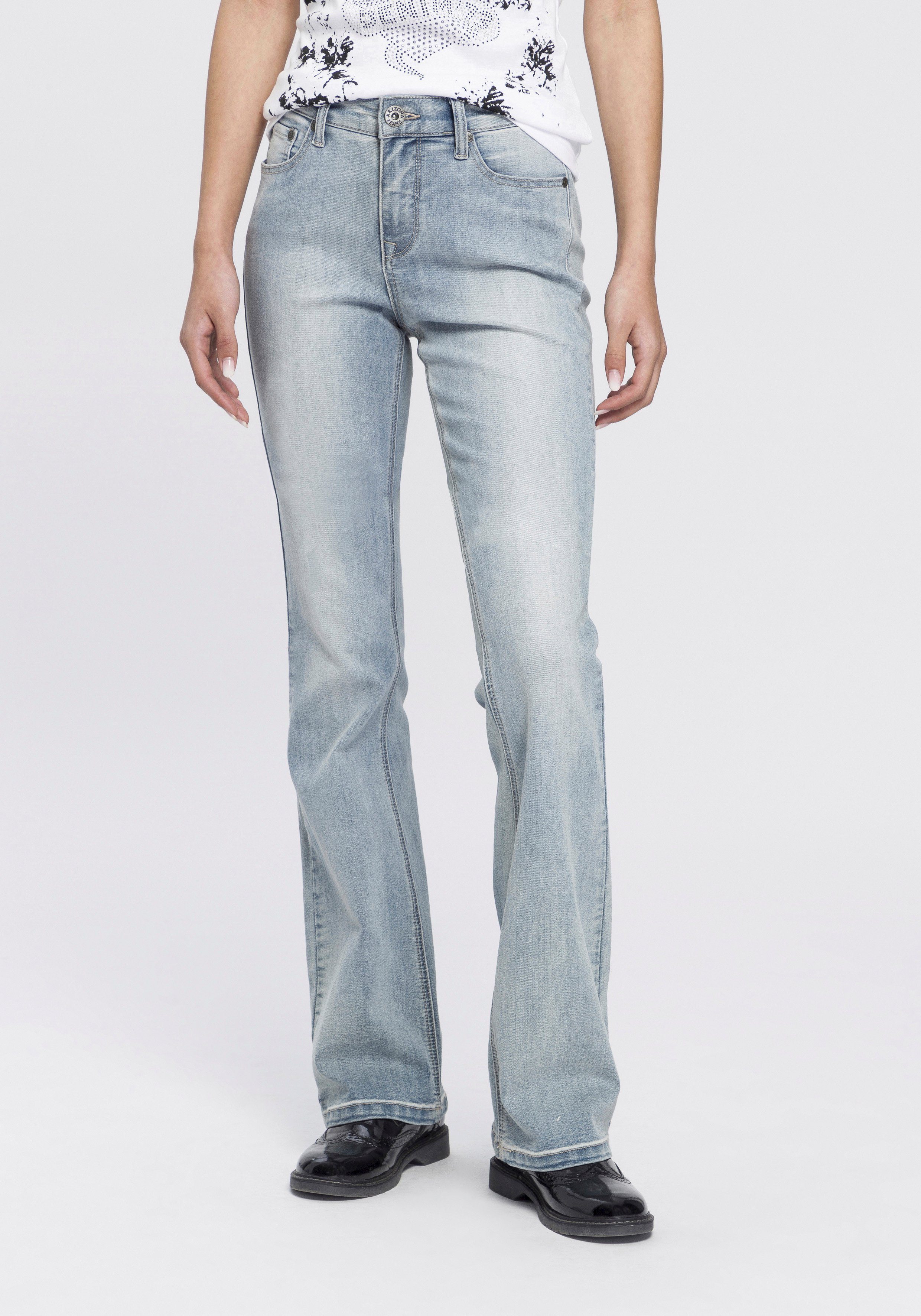 Arizona Bootcut-Jeans Shaping High Waist bleached